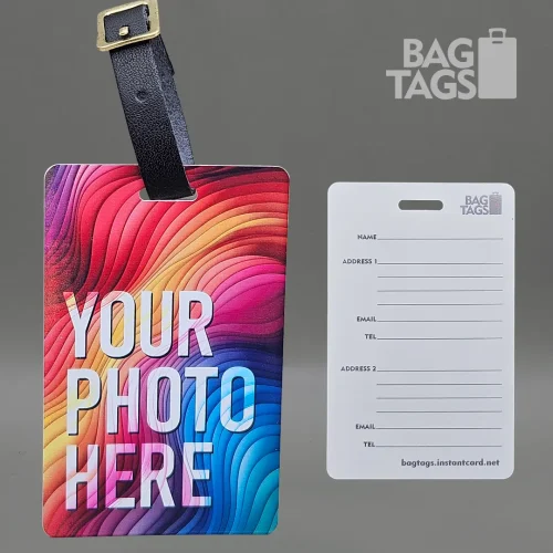 Vertical Custom Photo Luggage Tag - Double Address