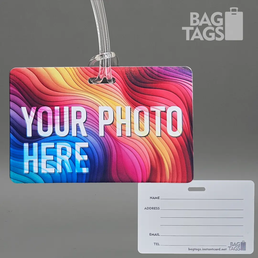 custom luggage tag - single-address horizontal - loop